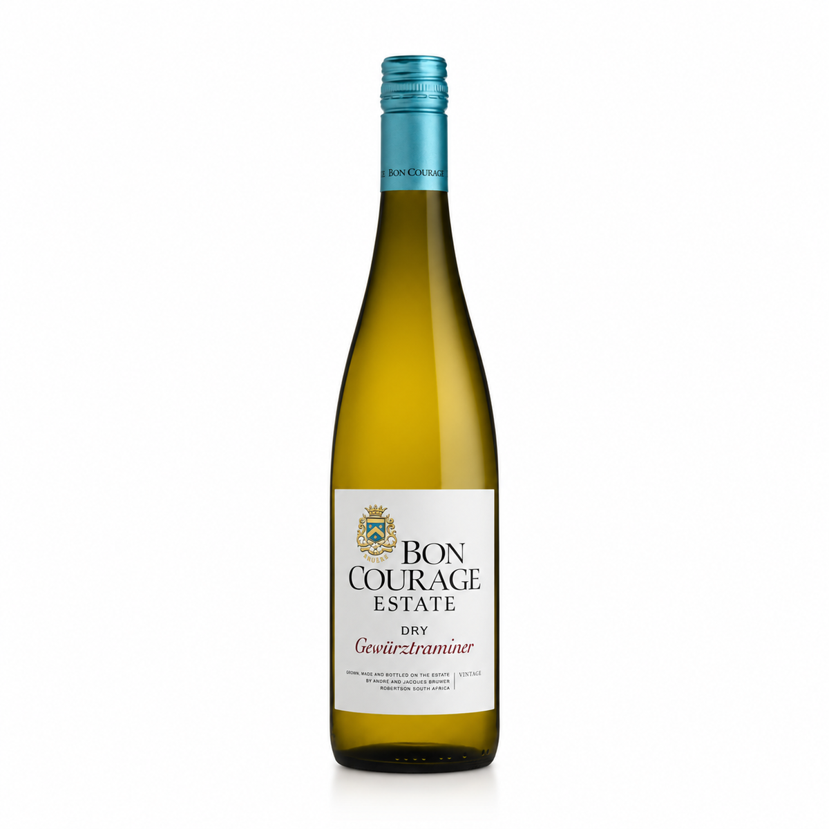 A bottle of Non Courage Gewürztraminer