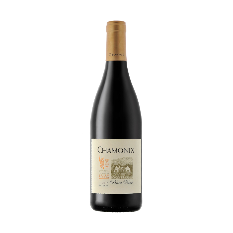 A bottle of Cape Chamonix Pinot Noir reserve