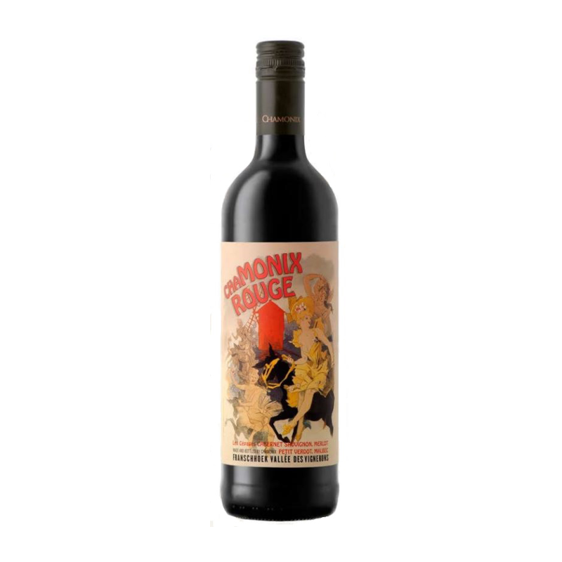 A bottle of Cape chamonix Rouge red wine