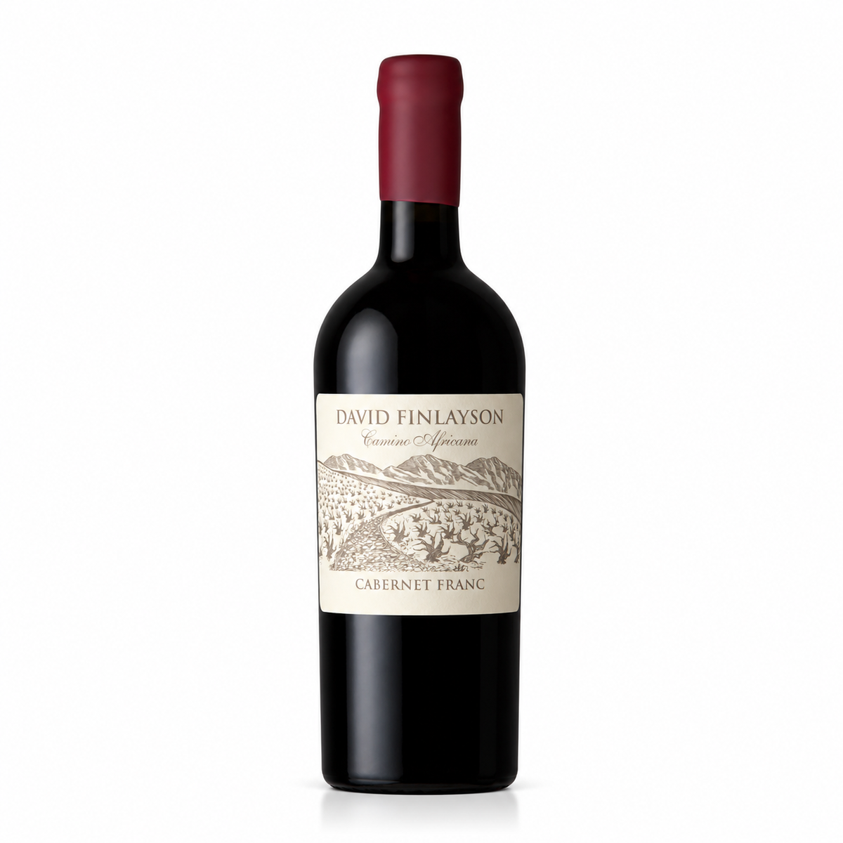 A bottle of David Finlayson Camino Africana Cabernet Franc