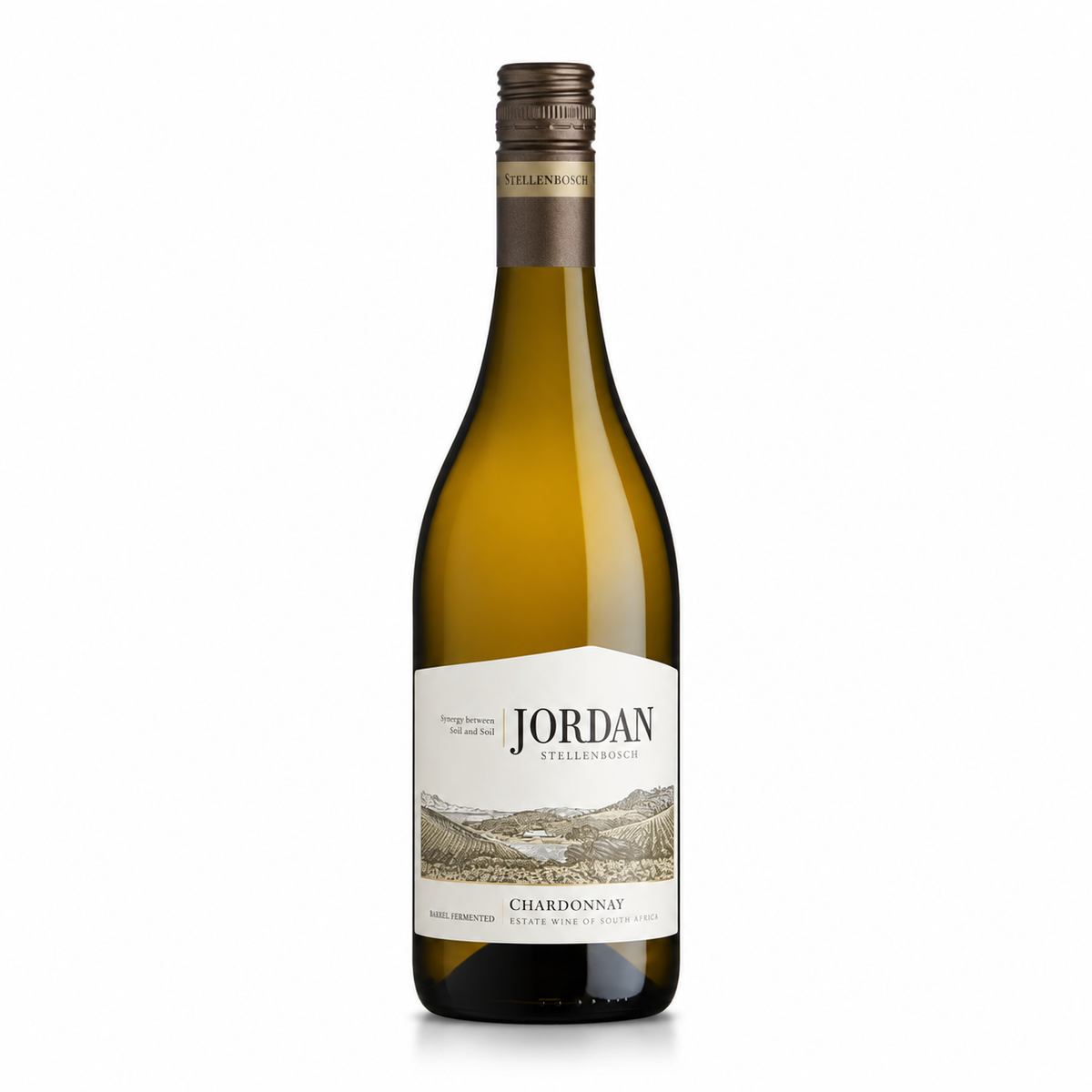 a bottle of Jordan Barrel Fermented Chardonnay