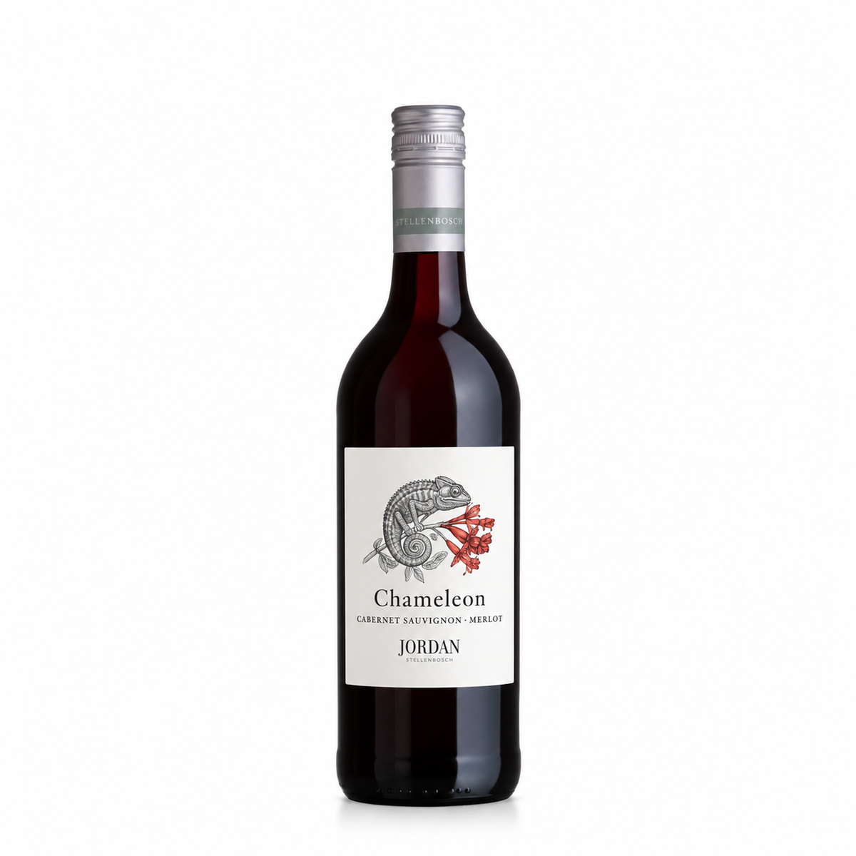 A bottle of Jordan Chameleon Cabernet Sauvignon Merlot