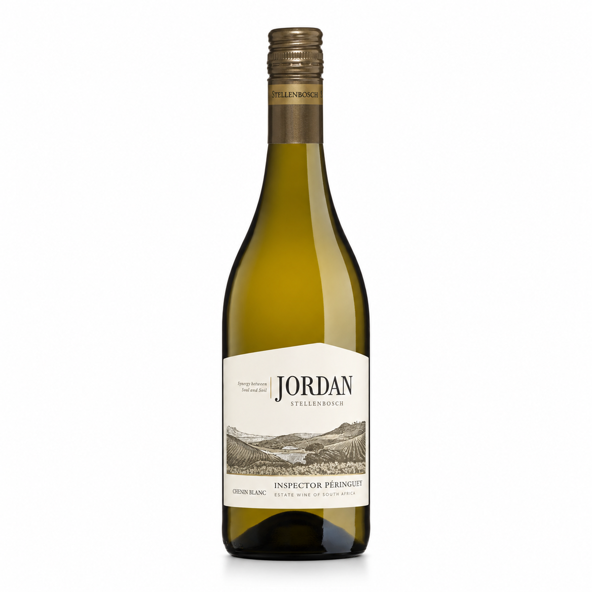 A bottle of Jordan Inspector Péringuey Chenin Blanc