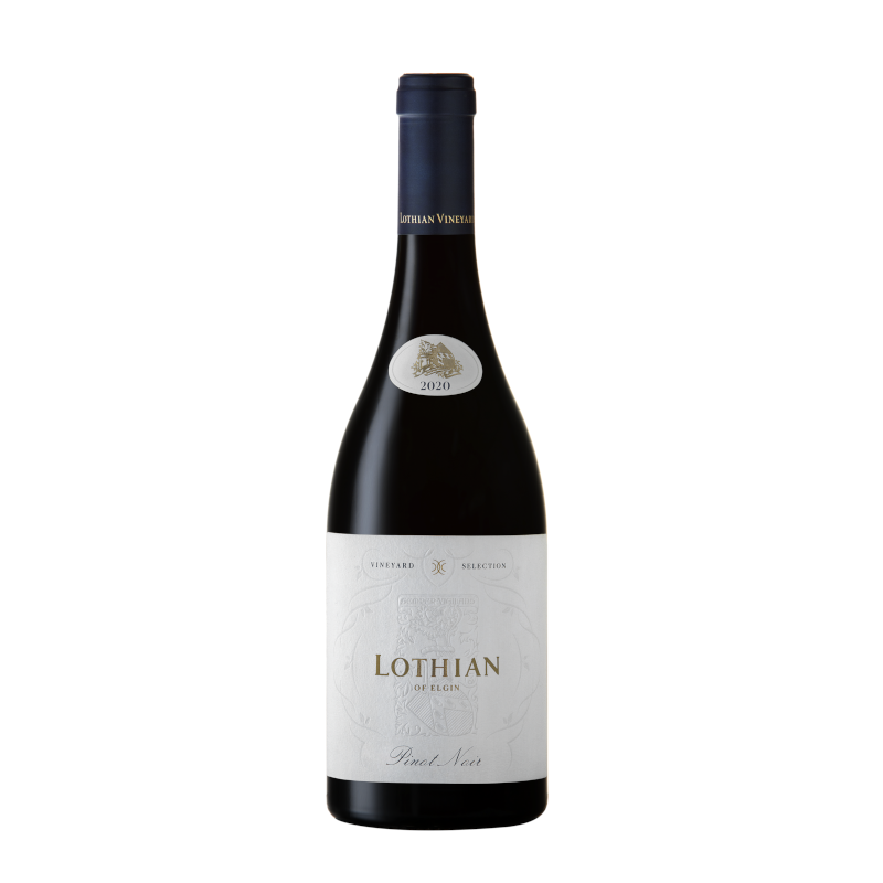A bottle of Lothian Vineyards Pinot Noir wine