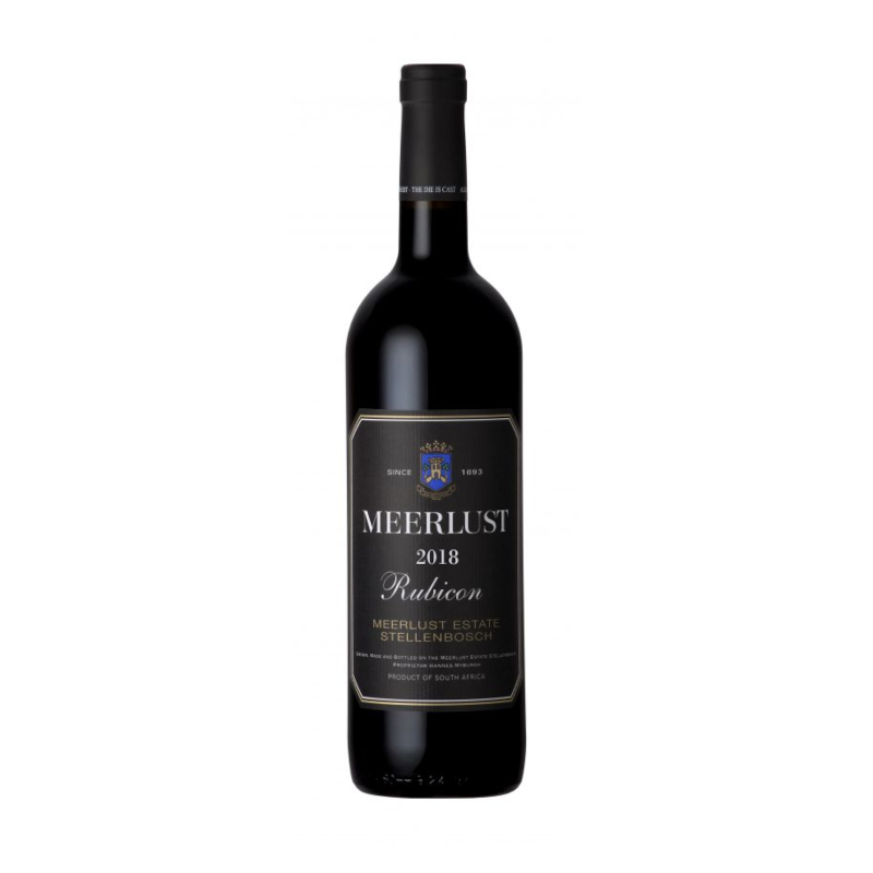 A bottle of Meerlust Rubicon red wine