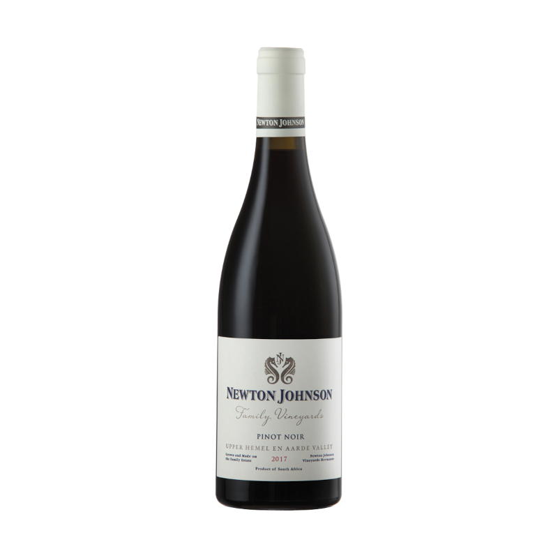 A bottle of Newton Johnson Family Vineyards Pinot Noir wine