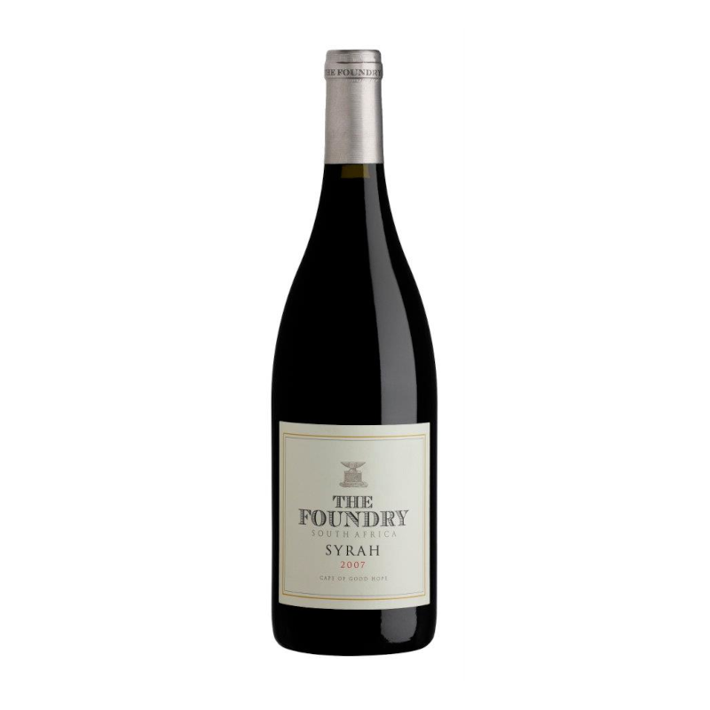 A bottle of The Foundry Syrah red wine