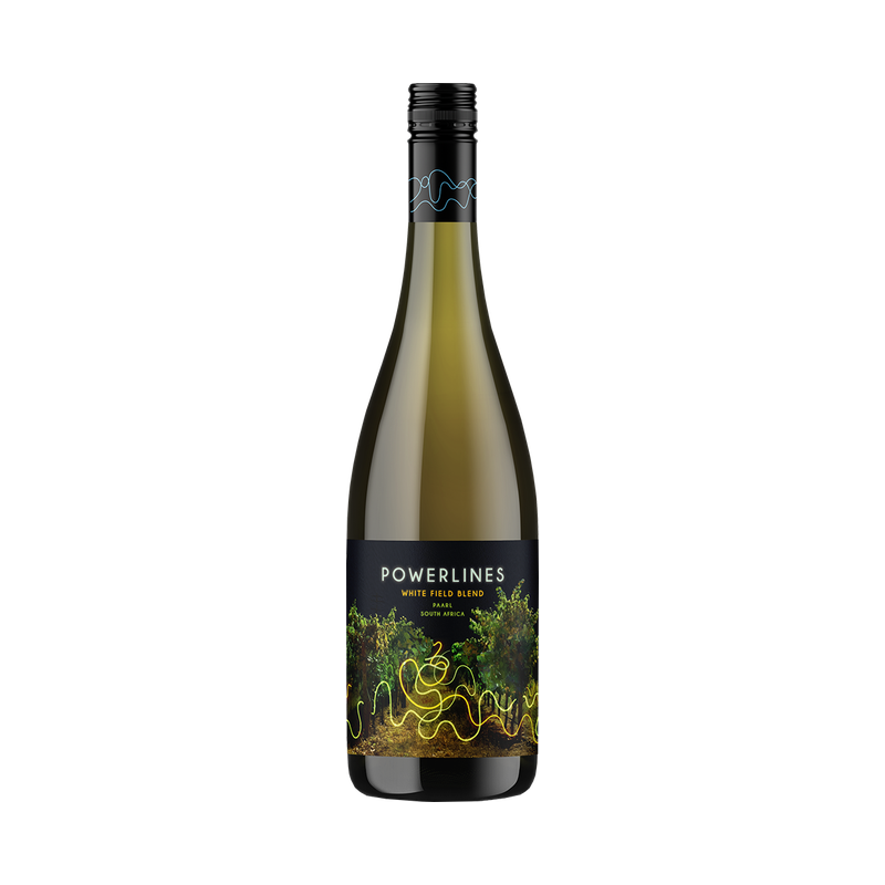 A bottle of B Sides Power Lines White Field Blend Paarl