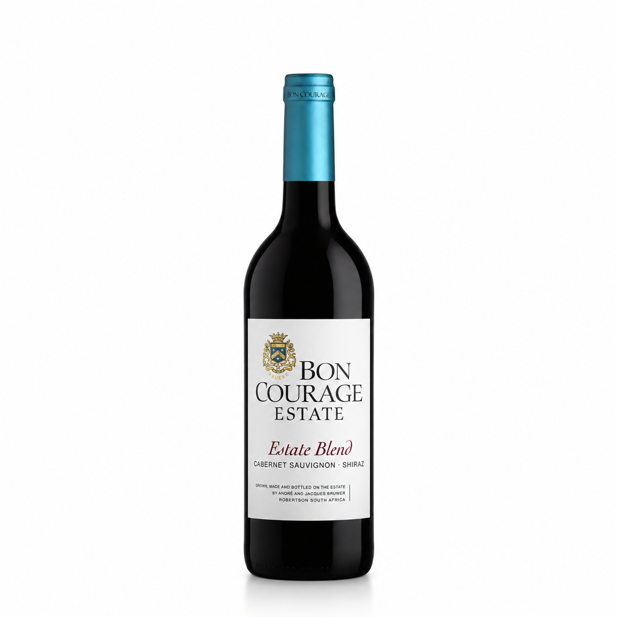 A bottle of Bon Courage Estate Blend Cabernet Sauvignon Shiraz