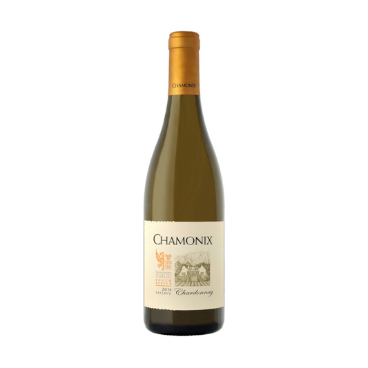 A bottle of Cape Chamonix Chardonnay Reserve wine