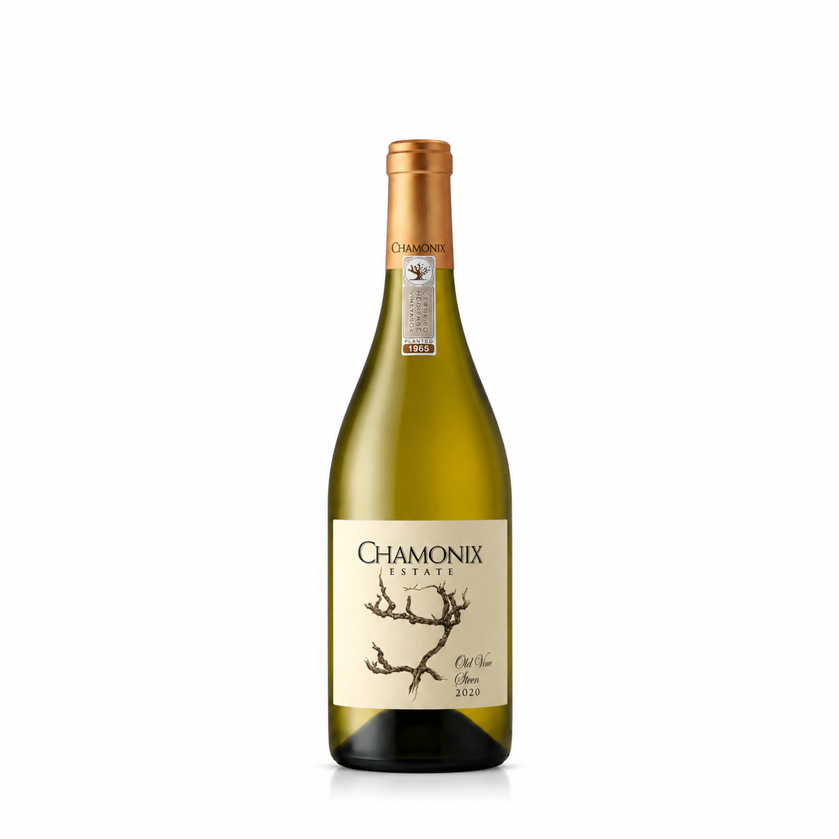A bottle of Cape Chamonix Old Vine Chenin