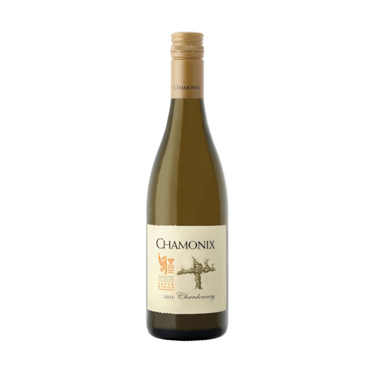 A bottle of Chamonix Chardonnay wine