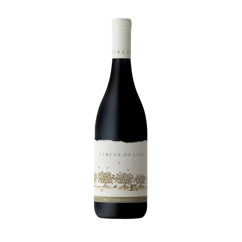 A bottle of Circle of Life red blend wine