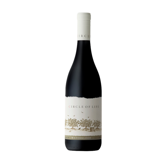 A bottle of Circle of Life red blend wine