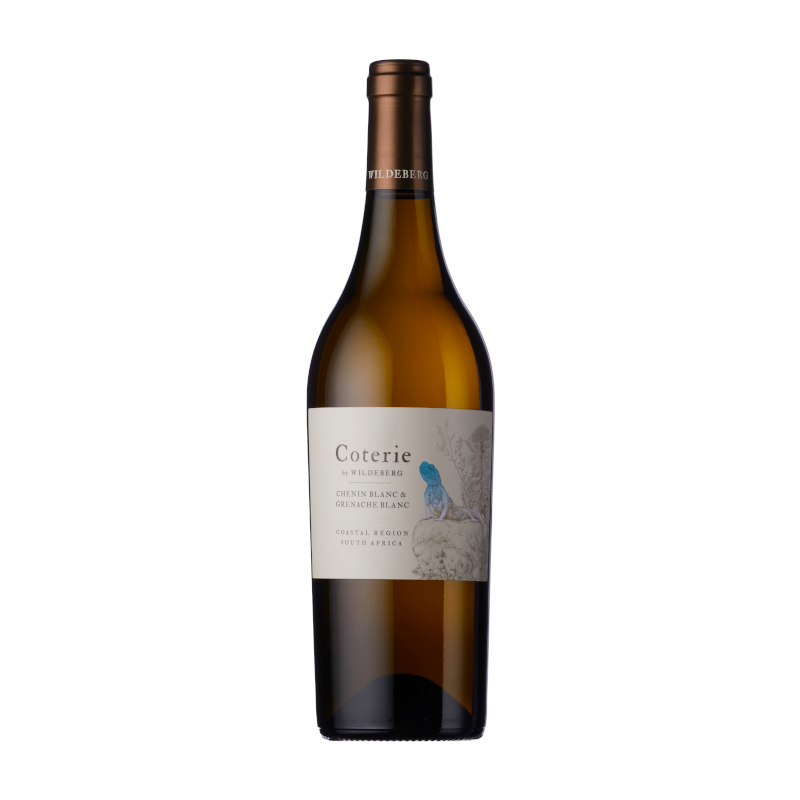 A bottle of Coterie Chenin Blanc and Grenache Blanc wine