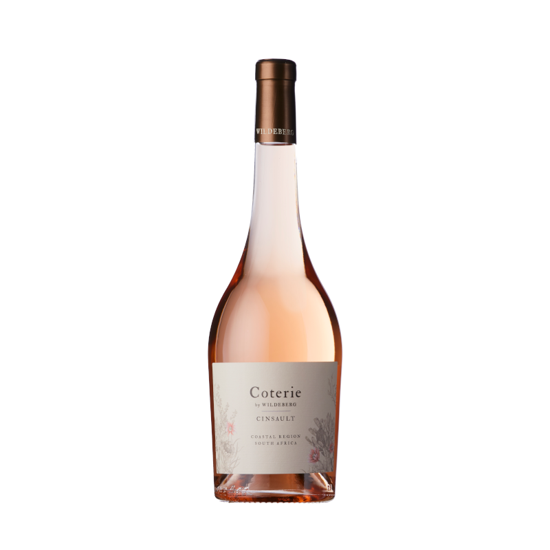 A bottle of Coterie Cinsault Rose wine
