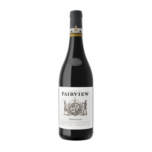 A bottle of Fairview Pinotage Paarl wine