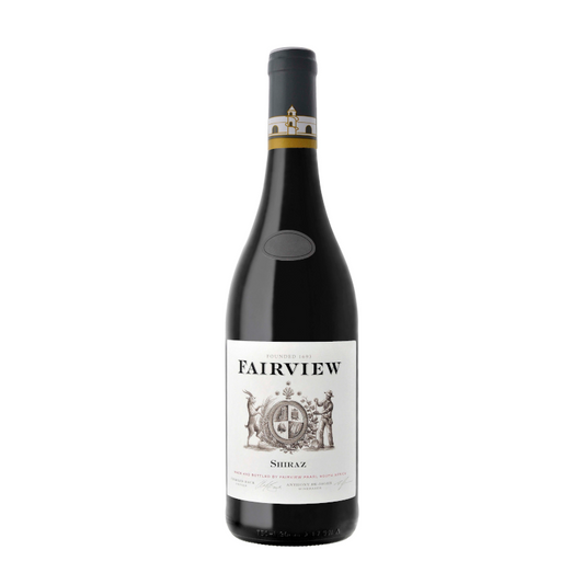 A bottle of Fairview Shiraz wine