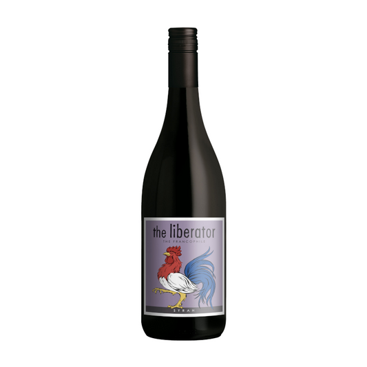 A bottle of Francophile Liberator Syrah wine