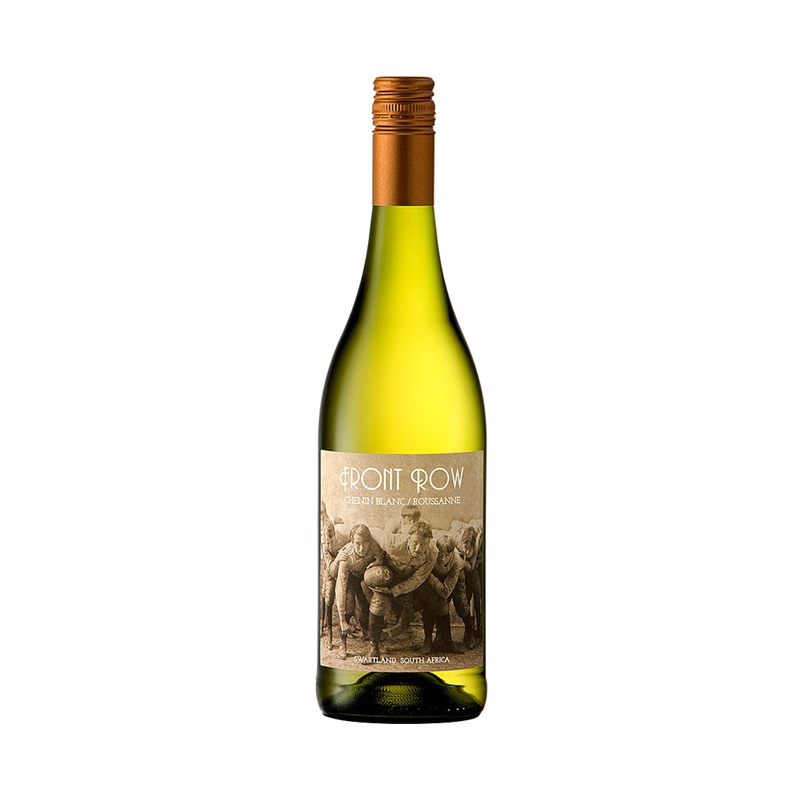 A bottle of Front Row Chenin Blanc / Roussanne
