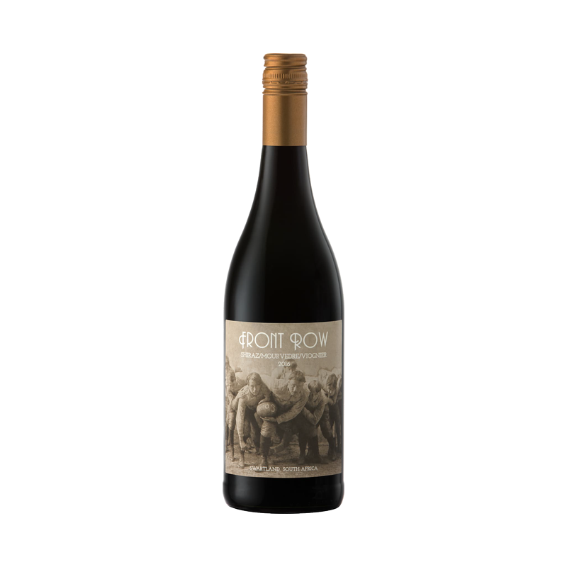 A bottle of Front Row Shiraz Mourvèdre Viognier