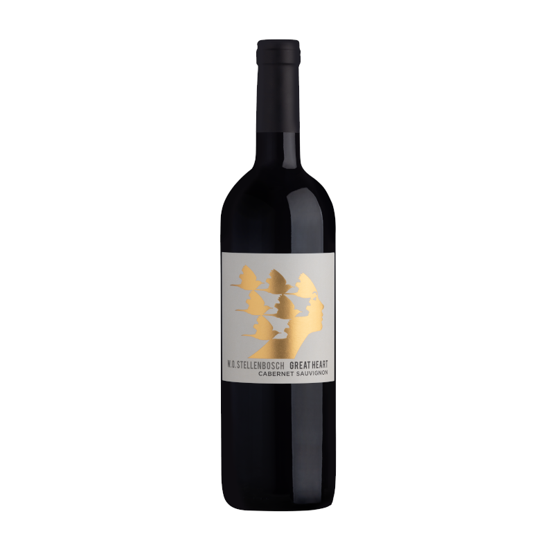 A bottle of Great Heart Stellenbosch Cabernet Sauvignon wine