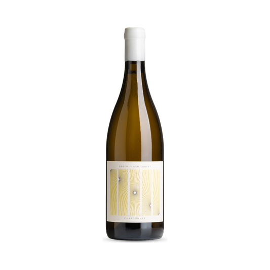 A bottle of Green Flash Sunset Chardonnay