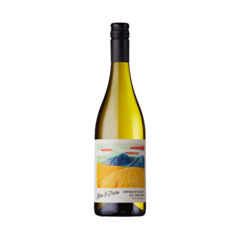 A bottle of Here & There Grenache Blanc