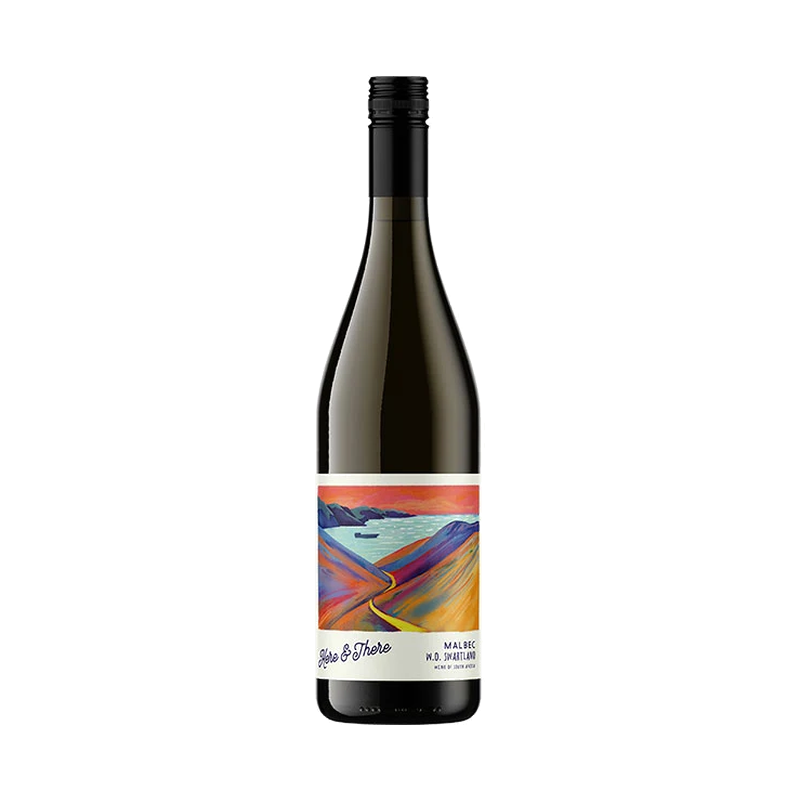 A bottle of Here & There Malbec
