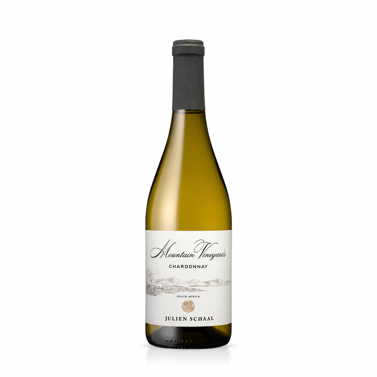 A bottle of Julien Schaal Mountain Vineyards Chardonnay