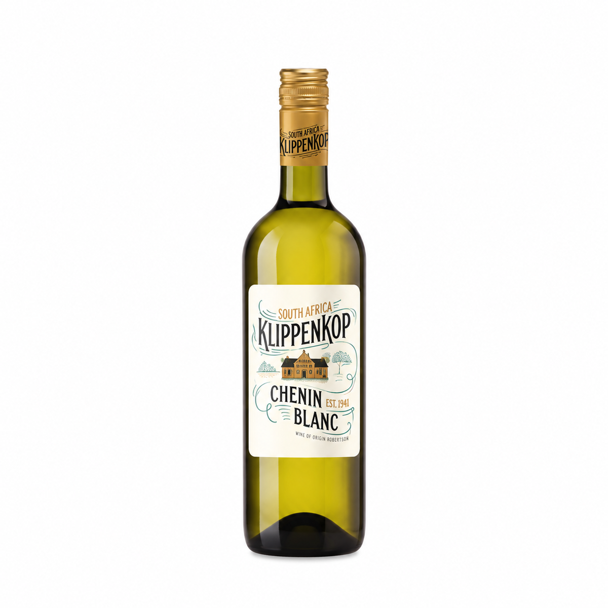 A bottle of Klippenkop Chenin Blanc