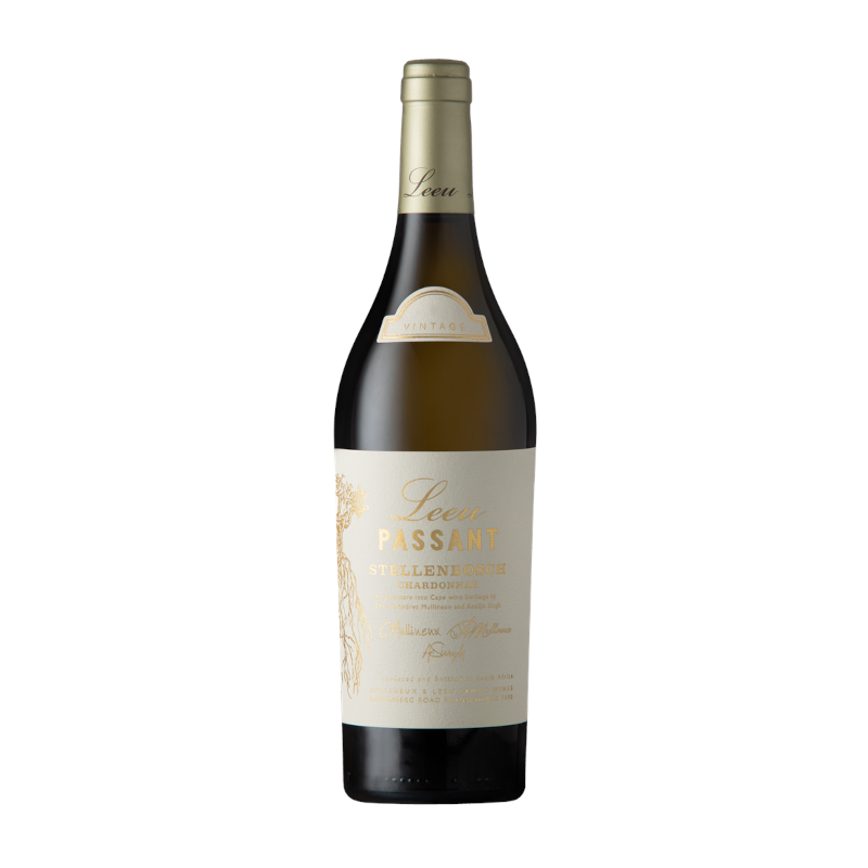 A bottle of Leeu Passant Stellenbosch Chardonnay