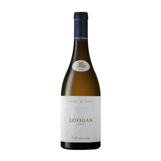 A bottle of Lothian Vineyards Chardonnay wine