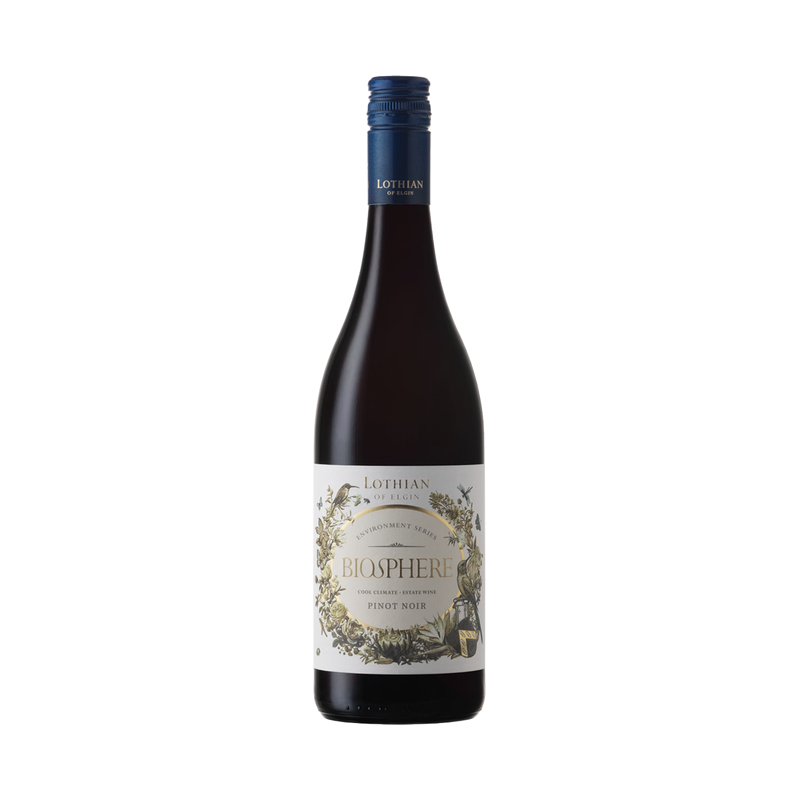 A bottle of Lothian Vineyards Biosphere Pinot Noir
