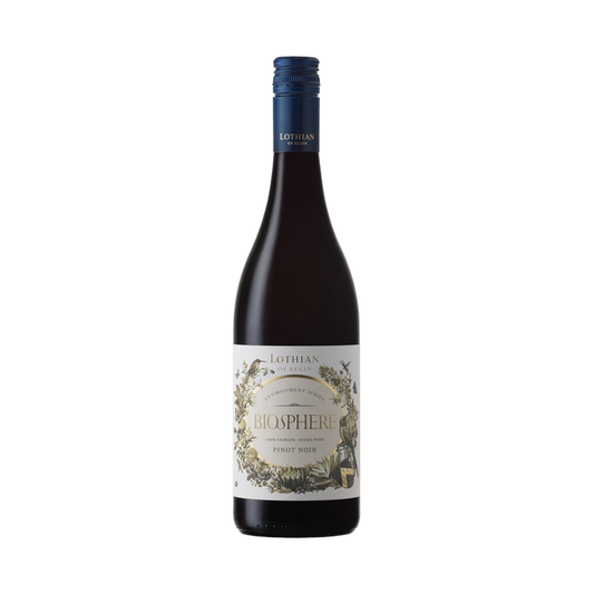 A bottle of Lothian Vineyards Biosphere Pinot Noir