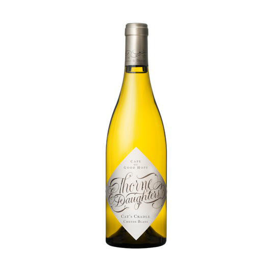 A bottle of Thorne & Daughters Cat's Cradle Chenin Blanc wine