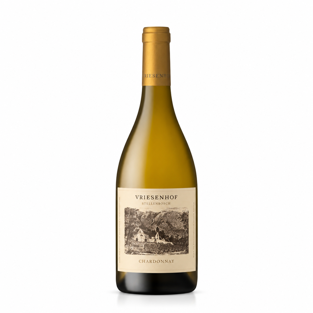 A bottle of Vriesenhof Chardonnay