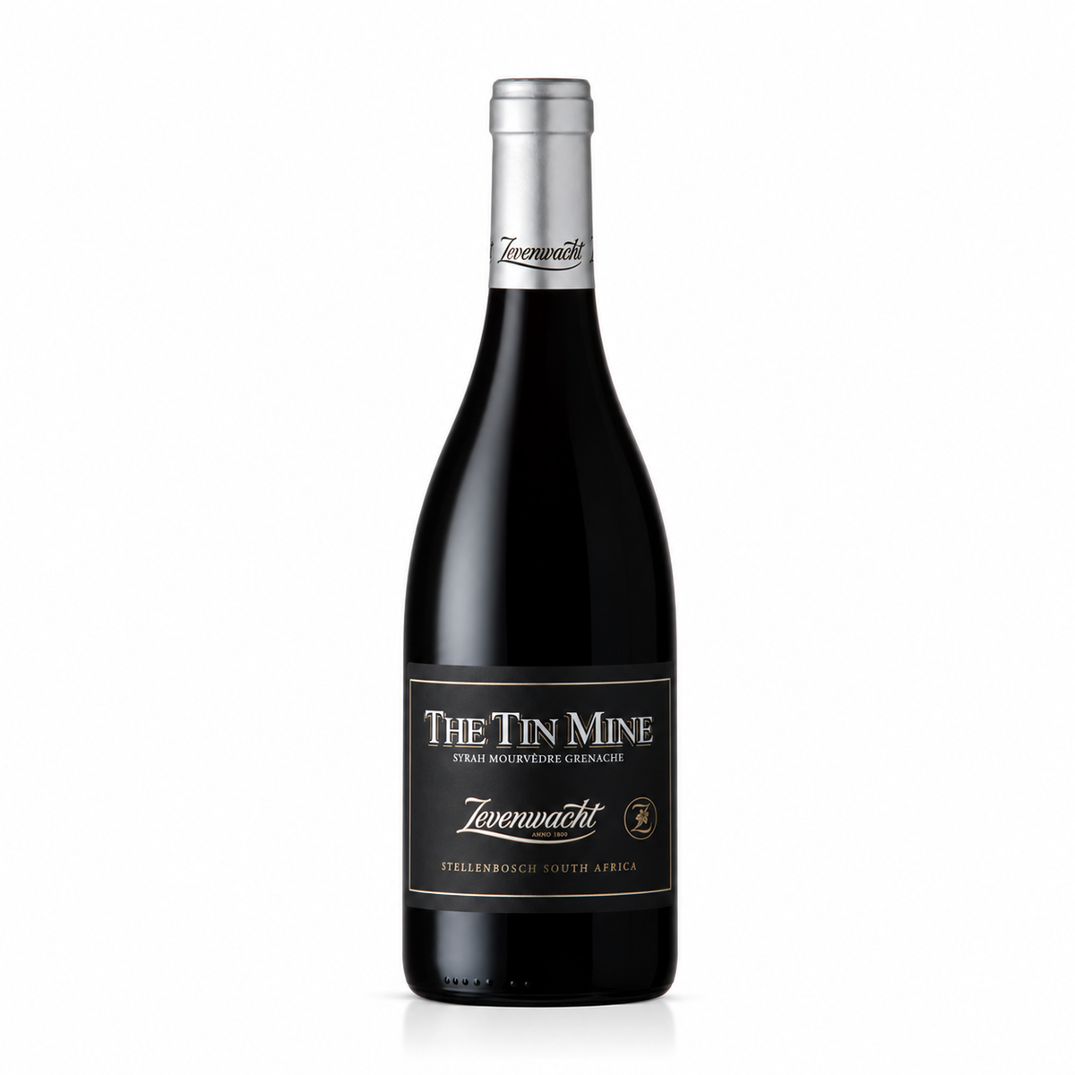 A bottle of Zevenwacht The Tin Mine Red