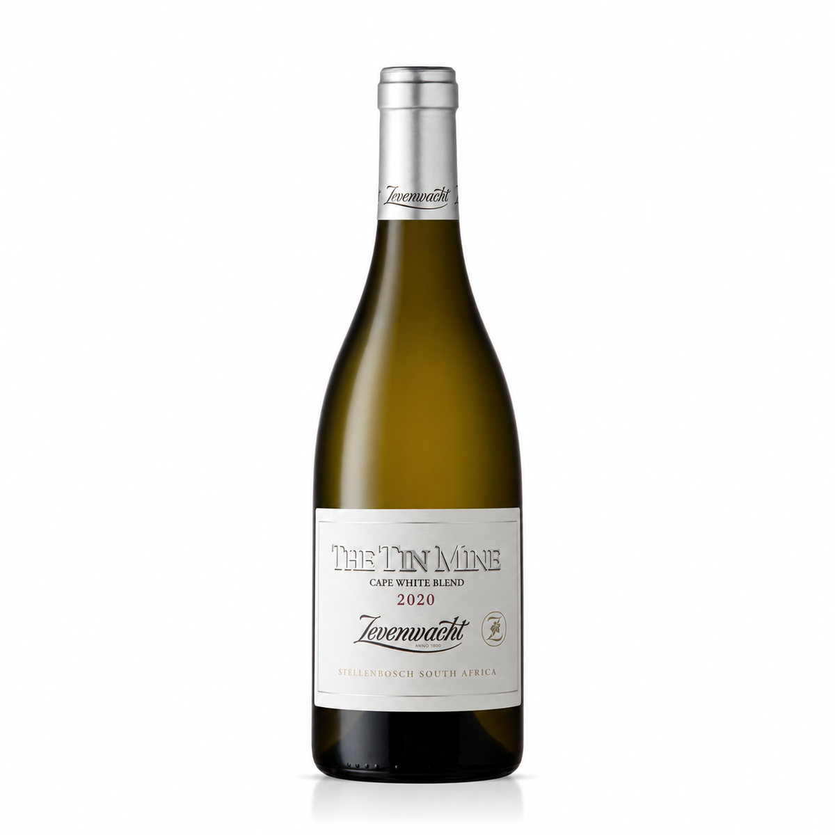 A bottle of Zevenwacht The Tin Mine White