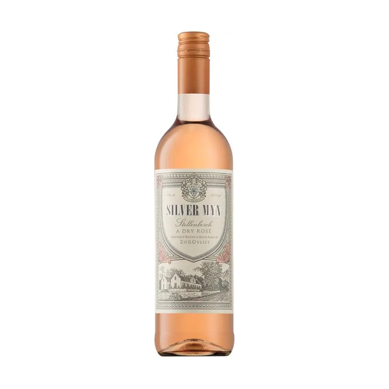 A bottle of Zorgvliet Silver Myn Dry Rosé