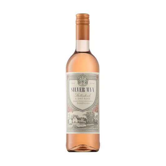 A bottle of Zorgvliet Silver Myn Dry Rosé